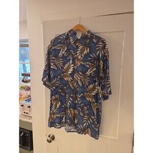 #76 Pierre Cardin Tropical  Hawaiian Button Shirt Size XL NEW WITH TAGS ! blue